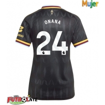 Camiseta Aston Villa Amadou Onana #24 Visitante Equipación para mujer 2026-27 manga corta